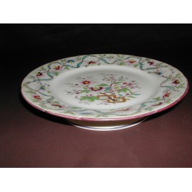 Assiette sur pieds porcelaine Sarreguemines minton n°211 Fêle sur pieds sans incidence