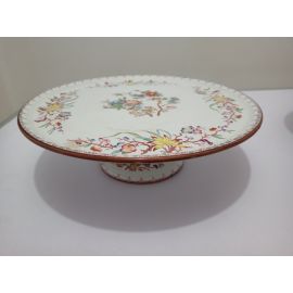 Plat à tarte pâte opaque 1875 Sarreguemines minton 252 diam 33.3cm coloration