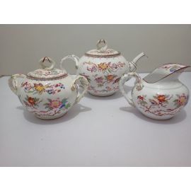 Théière Diam 17 cm Sucrier pot à lait porcelaine Sarreguemines minton 252