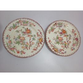 Lot de 2 assiettes diam 21 cm porcelaine Sarreguemines minton 252