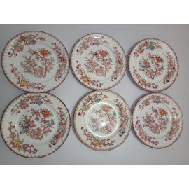 Lot n°3 de 6 assiettes diam 18.5 cm porcelaine Sarreguemines minton 252