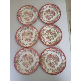 6 assiettes diam 21 cm en porcelaine Sarreguemines décor n°216