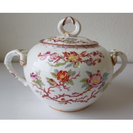 Sucrier diam 14 cm  porcelaine Sarreguemines minton 252 coloration anse